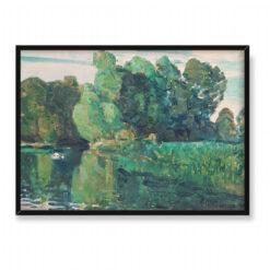 Frederick Childe Hassam Drzewa nad jeziorem 70×50