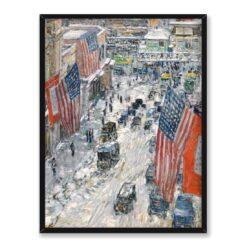 Frederick Childe Hassam Flagi na 57 ulicy zimą 30×40