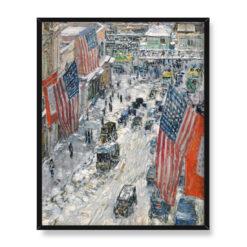 Frederick Childe Hassam Flagi na 57 ulicy zimą 40×50