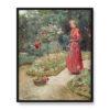 Frederick Childe Hassam Kobieta ścinająca róże w ogrodzie 40×50