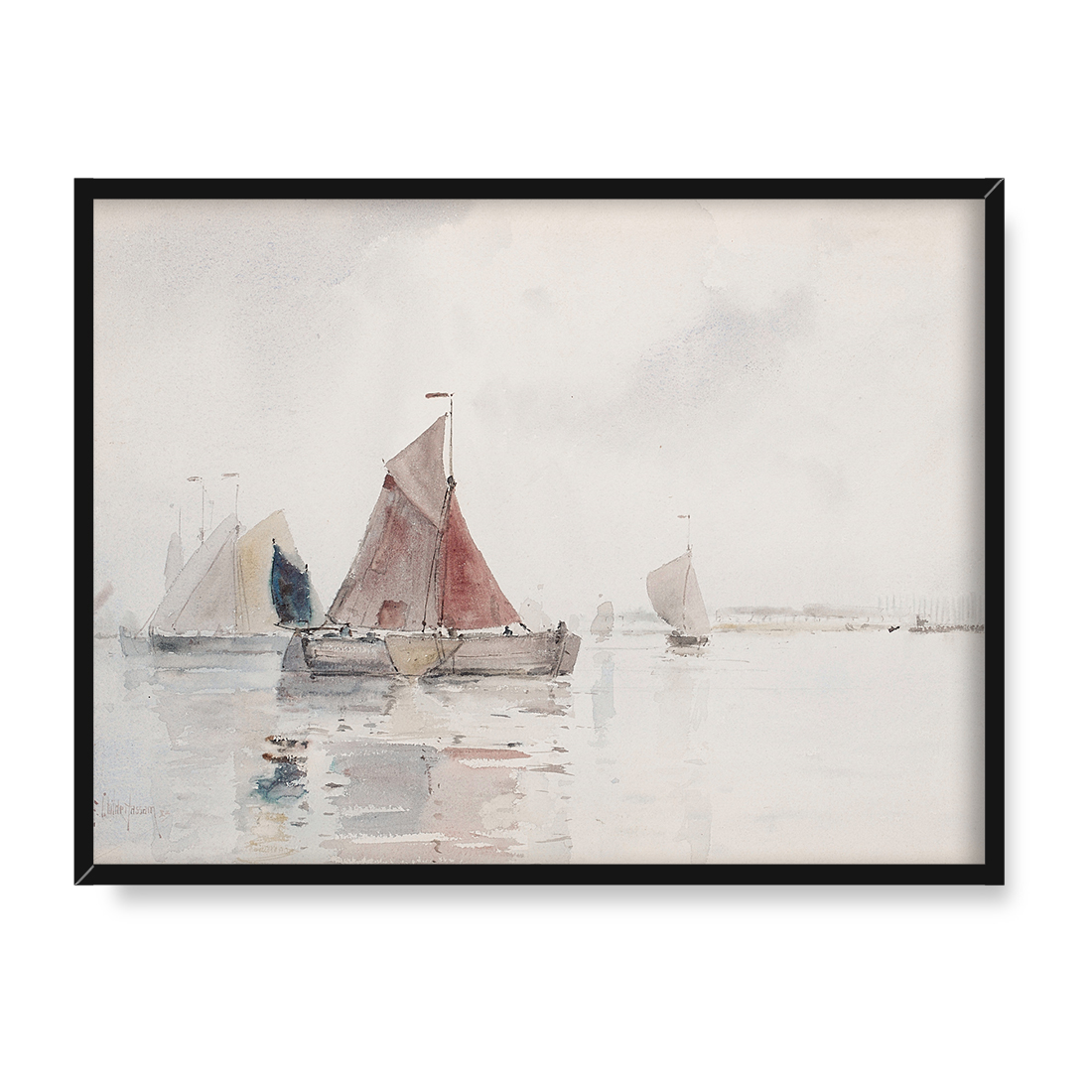 Frederick Childe Hassam Na skrzydłach wiatru Żeglowanie 30x40