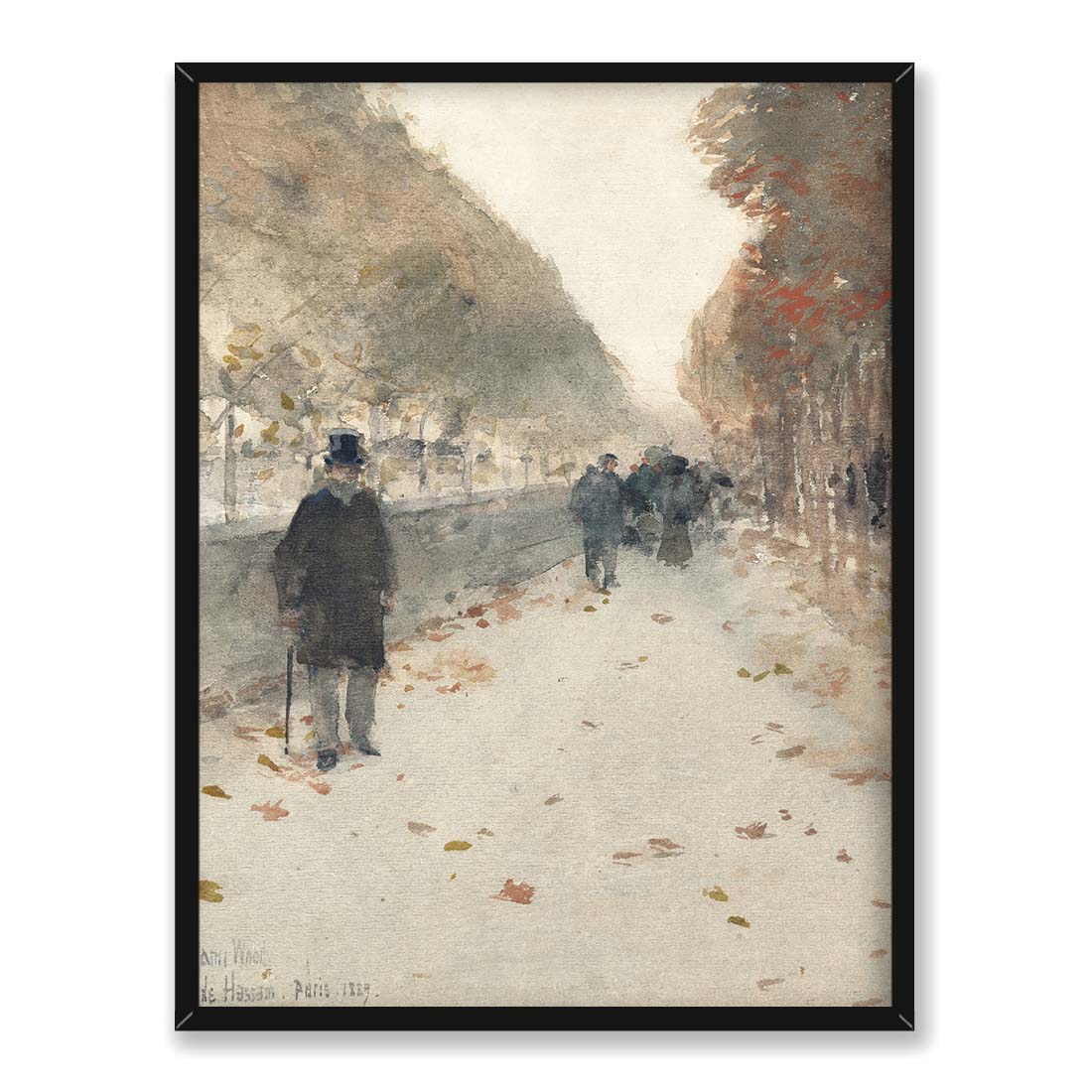 Frederick Childe Hassam Nabrzeże Luwru 30x40