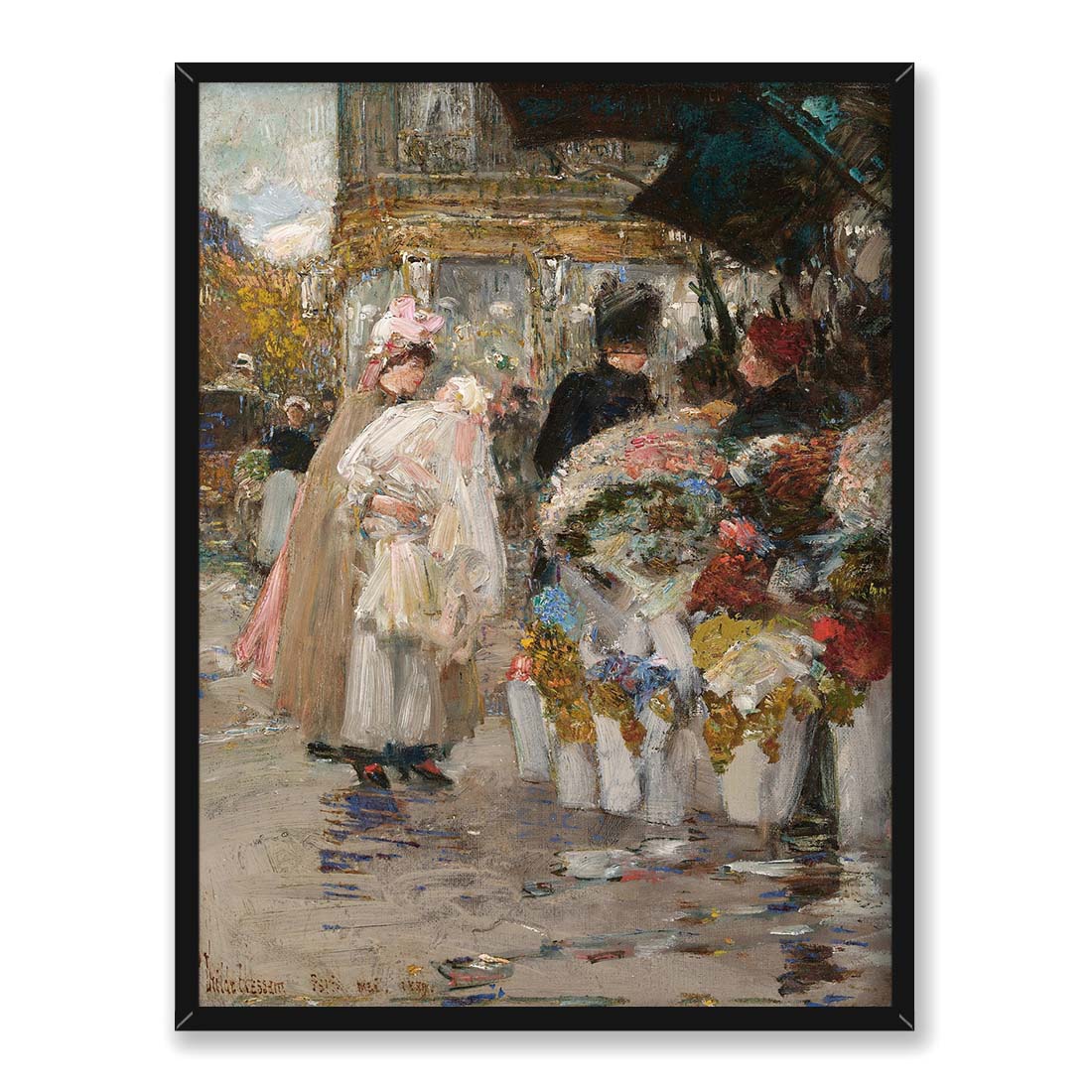 Frederick Childe Hassam Narożny sklep z kwiatami 30x40