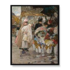 Frederick Childe Hassam Narożny sklep z kwiatami 40×50