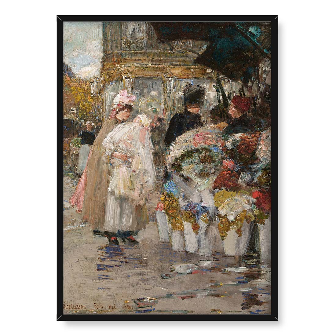 Frederick Childe Hassam Narożny sklep z kwiatami 50x70