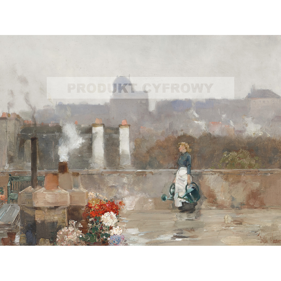 Frederick Childe Hassam Ogród na dachu Paryż — produkt cyfrowy do pobrania