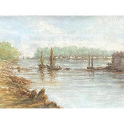 Frederick Childe Hassam Pejzaż nad jeziorem — produkt cyfrowy do pobrania