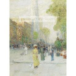 Frederick Childe Hassam Scena uliczna w Nowym Jorku — produkt cyfrowy do pobrania