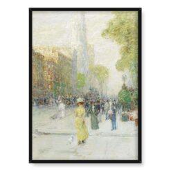 Frederick Childe Hassam Scena uliczna w Nowym Jorku 50×70