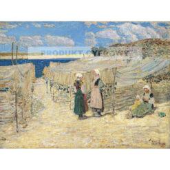 Frederick Childe Hassam Sieci rybackie Le Pouldu Bretania — produkt cyfrowy do pobrania