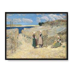 Frederick Childe Hassam Sieci rybackie Le Pouldu Bretania 30×40