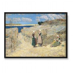 Frederick Childe Hassam Sieci rybackie Le Pouldu Bretania 70×50