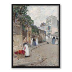 Frederick Childe Hassam Ulica Montmartre Paryż 30×40