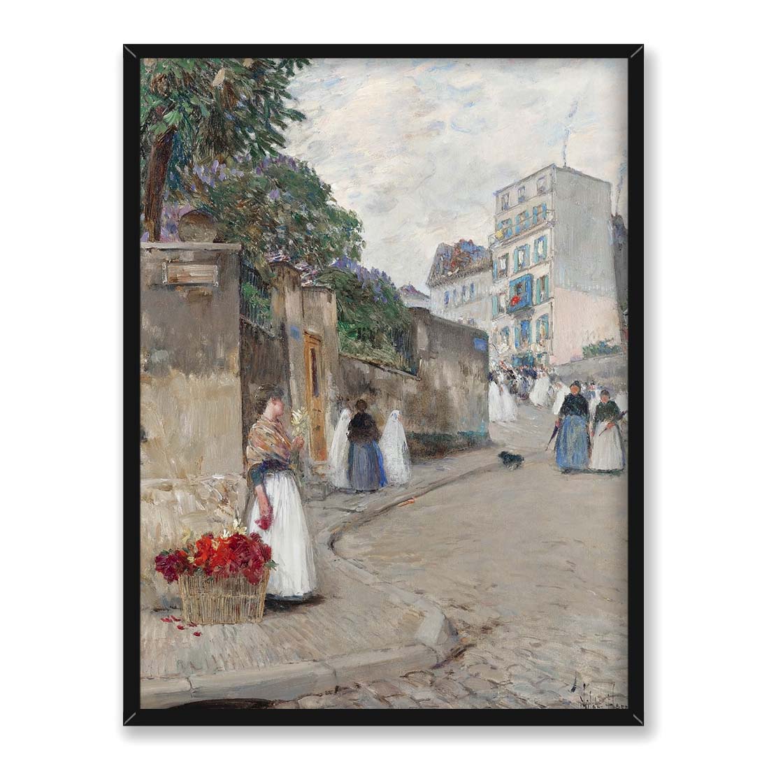 Frederick Childe Hassam Ulica Montmartre Paryż 30x40 w RAMIE