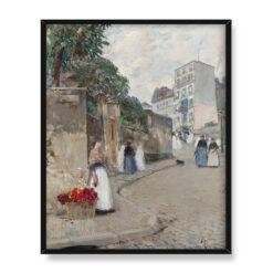 Frederick Childe Hassam Ulica Montmartre Paryż 40×50