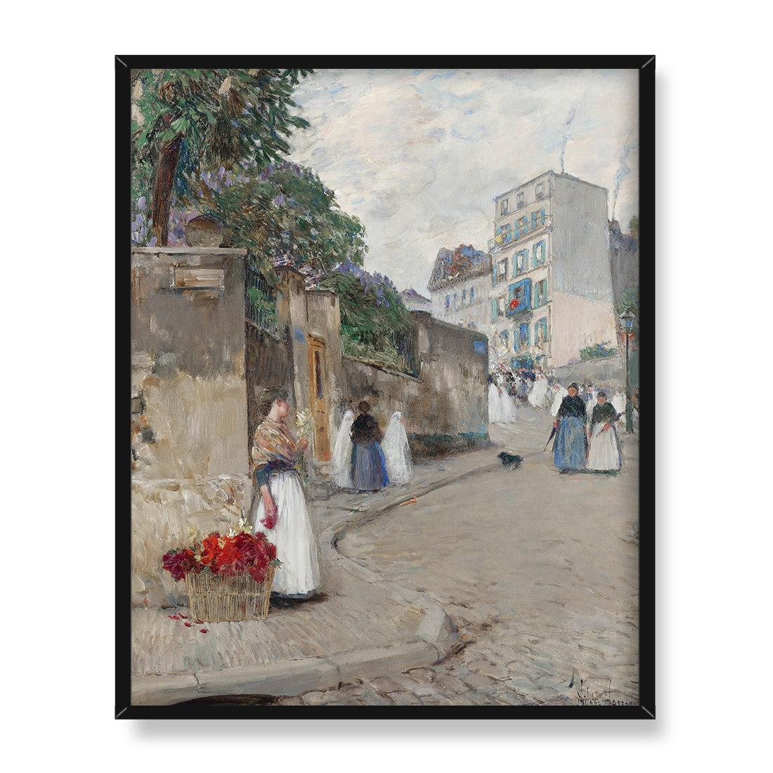 Frederick Childe Hassam Ulica Montmartre Paryż 40x50 w RAMIE