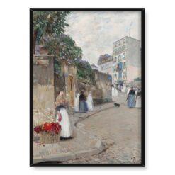 Frederick Childe Hassam Ulica Montmartre Paryż 50×70
