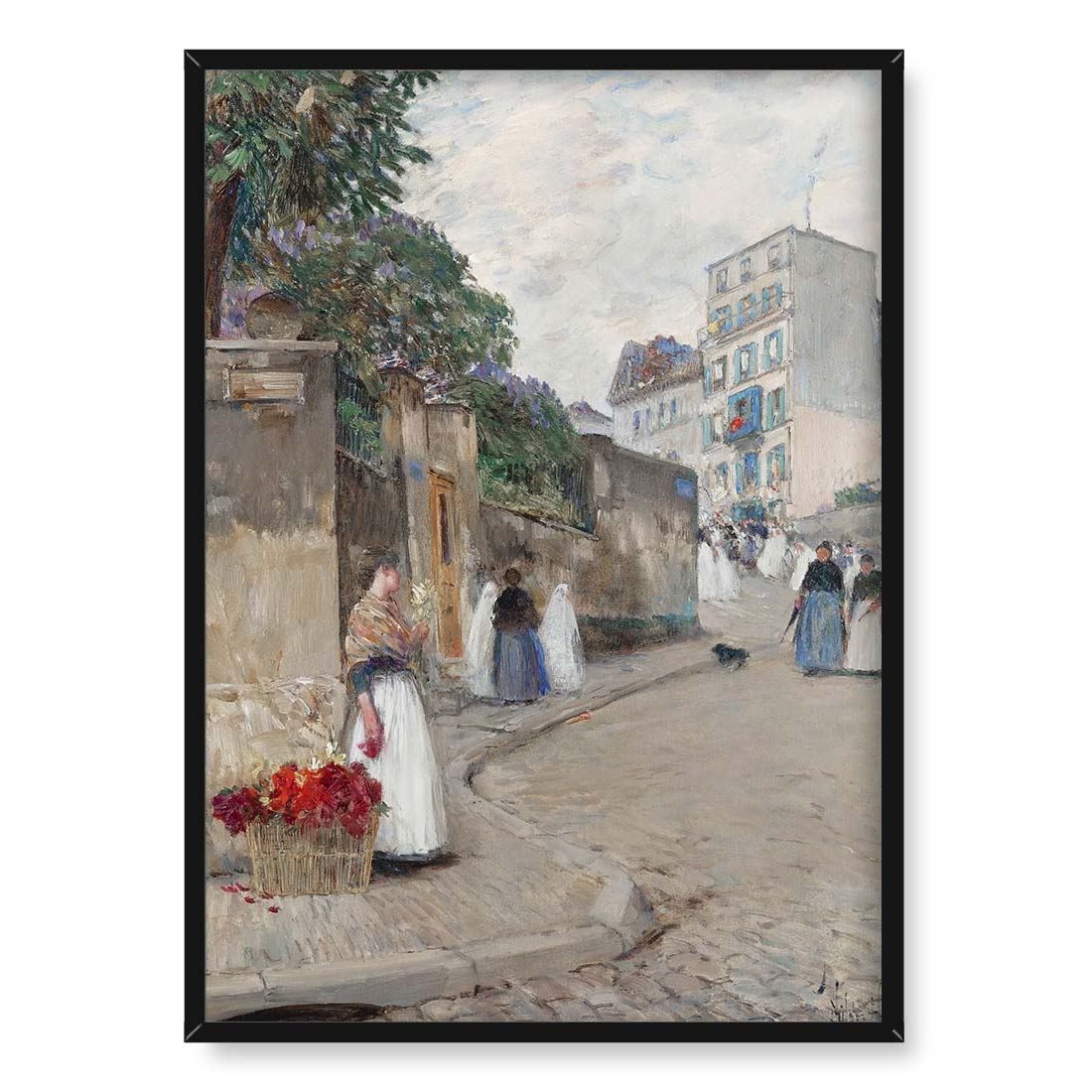 Frederick Childe Hassam Ulica Montmartre Paryż 50x70