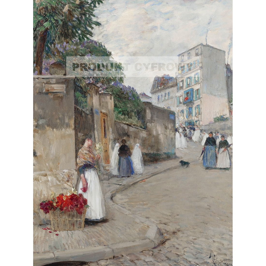 Frederick Childe Hassam Ulica Montmartre Paryż — produkt cyfrowy do pobrania