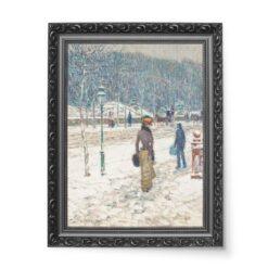 Frederick Childe Hassam Ulica Nowego Jorku Zimą wydruk na płótnie 50×70