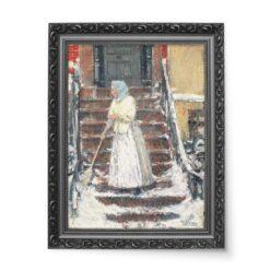 Frederick Childe Hassam Zamiatanie śniegu wydruk na płótnie 50×70