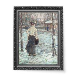 Frederick Childe Hassam Zima w Central Parku wydruk na płótnie 50×70