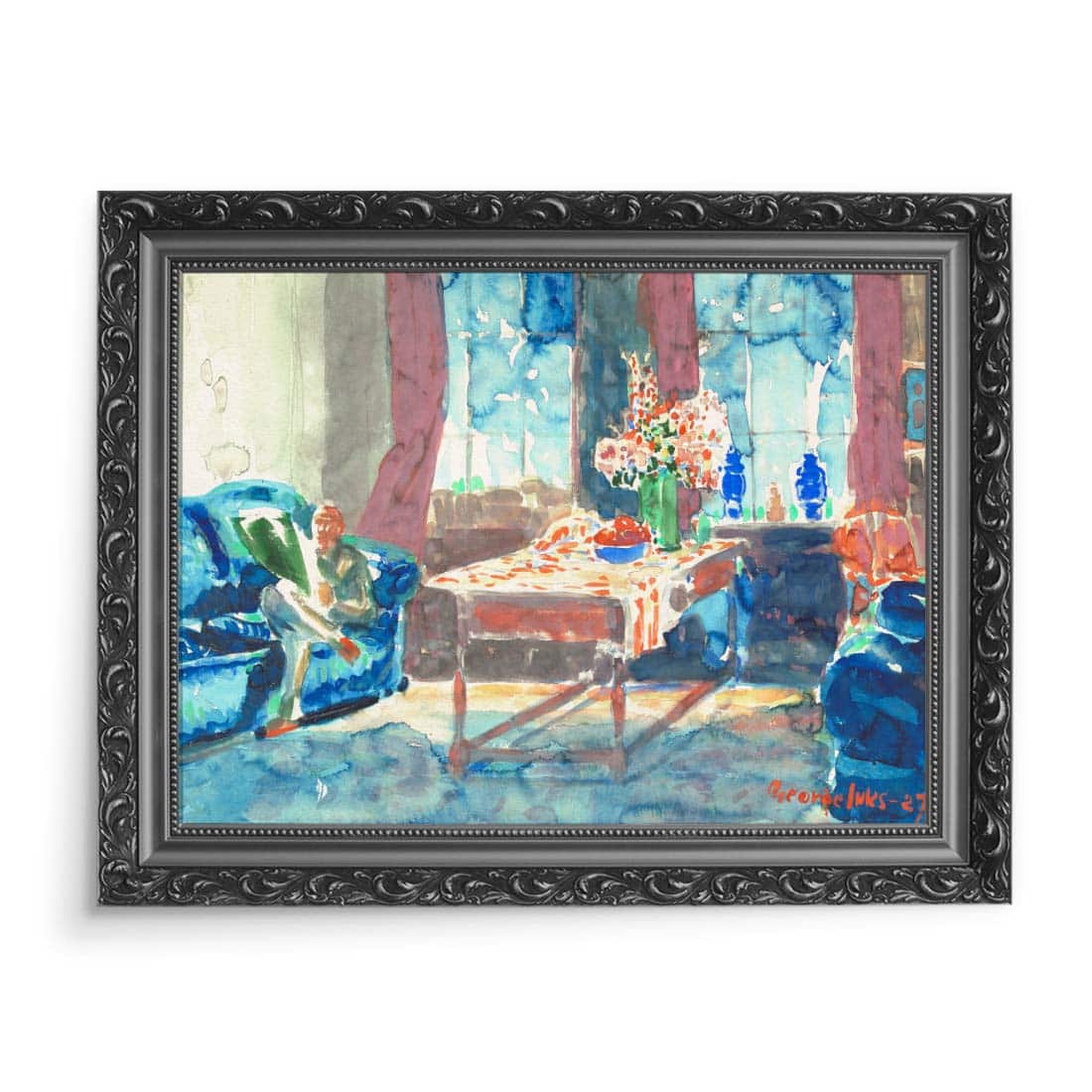 George Benjamin Luks Autoportret we wnętrzu nowojorskiego apartamentu 70x50