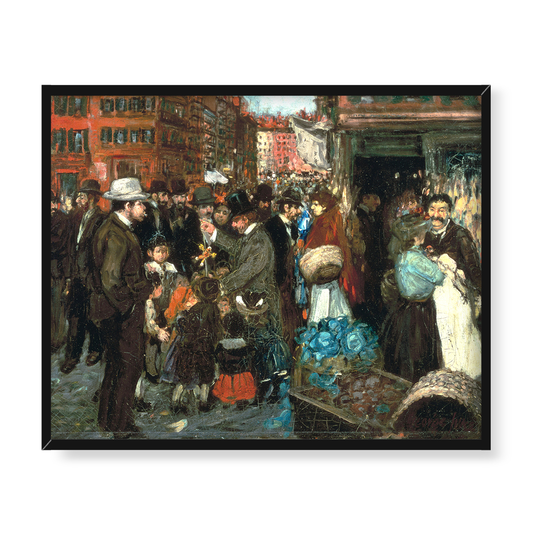 George Luks Scena uliczna 50x40 w RAMIE