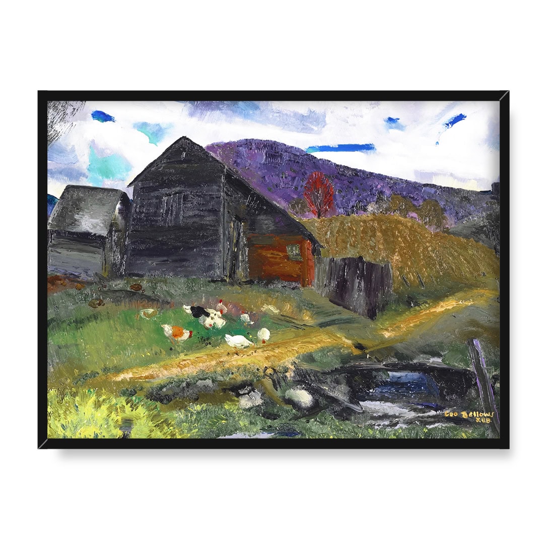 George Wesley Bellows Stara stodoła Cienista dolina 40x30 w RAMIE