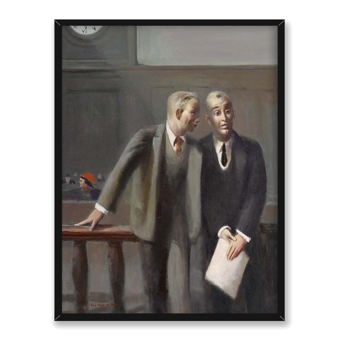 Guy Pene du Bois Dwóch mężczyzn w sądzie 30x40