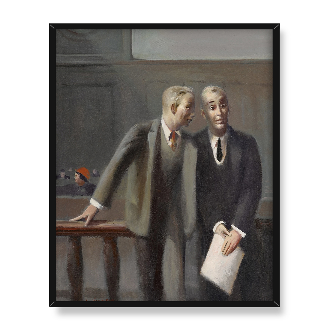 Guy Pene du Bois Dwóch mężczyzn w sądzie 40x50