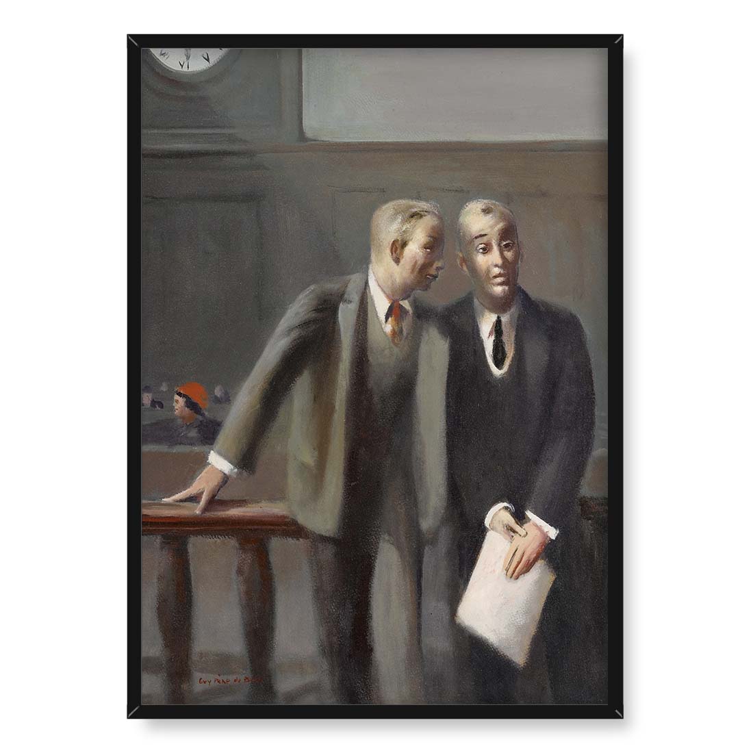 Guy Pene du Bois Dwóch mężczyzn w sądzie 50x70