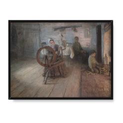 Henry Ossawa Tanner Przędzenie przy świetle ognia 40×30