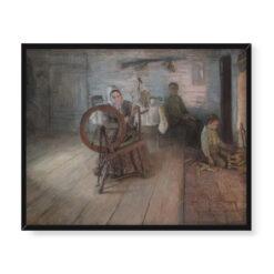 Henry Ossawa Tanner Przędzenie przy świetle ognia 50×40