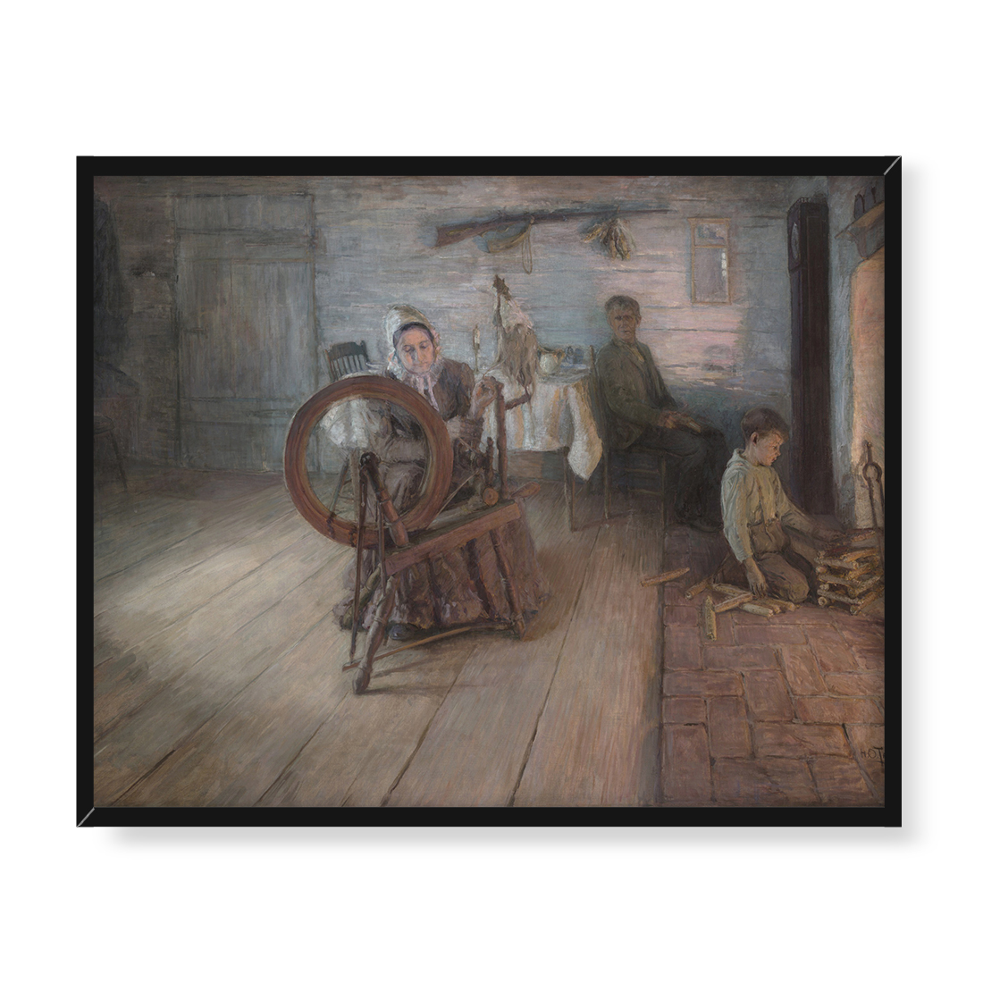 Henry Ossawa Tanner Przędzenie przy świetle ognia 50x40 w RAMIE