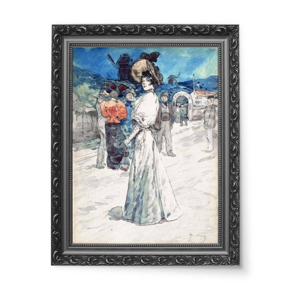 Henry Somm Paryżanka przy Moulin de la Galette wydruk na płótnie 50x70