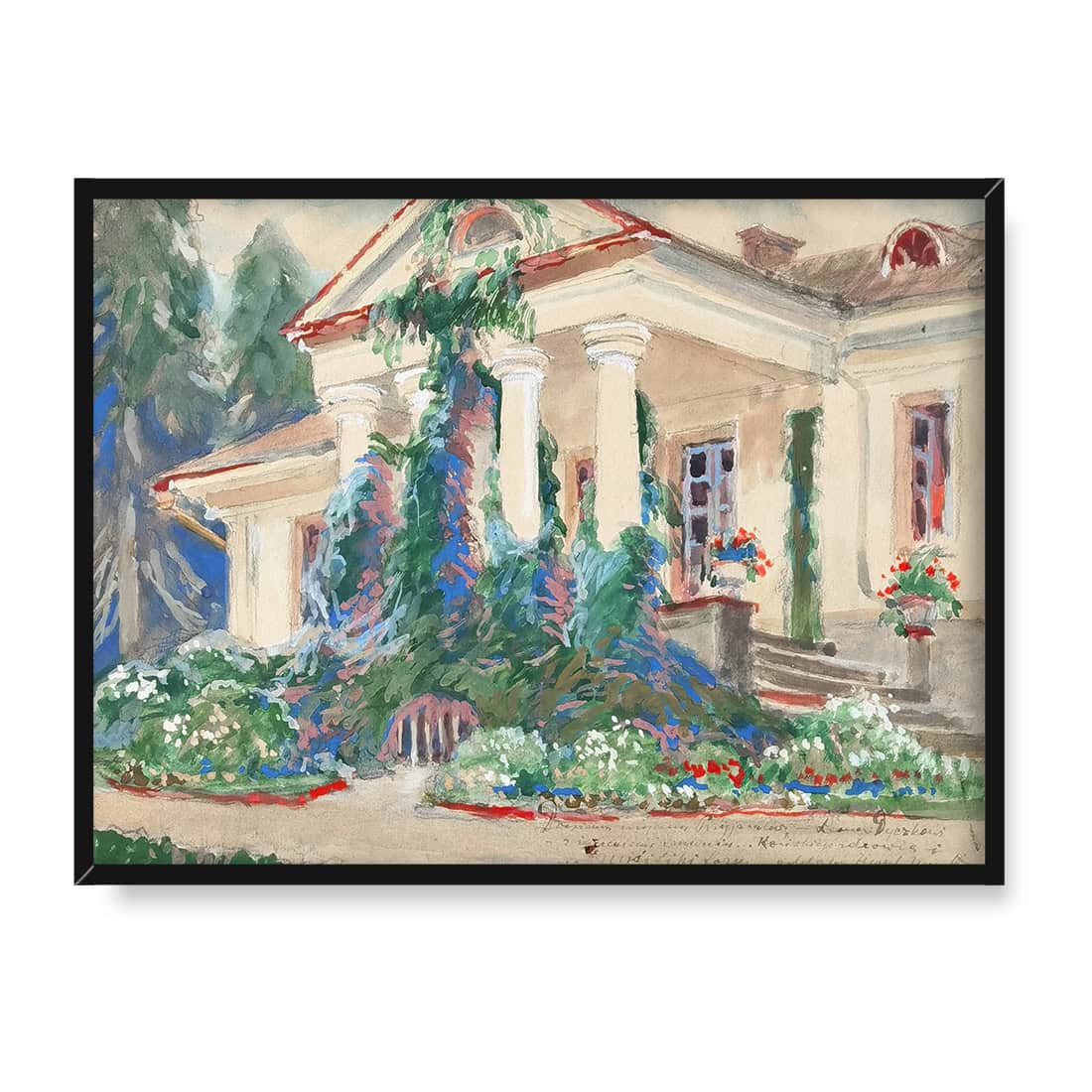 Henryk Uziemblo Pejzaż z drzewami nad wodą 40x30