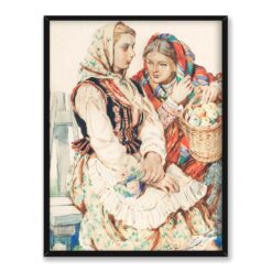 Henryk Uziembło Góralka z kogutem 30×40