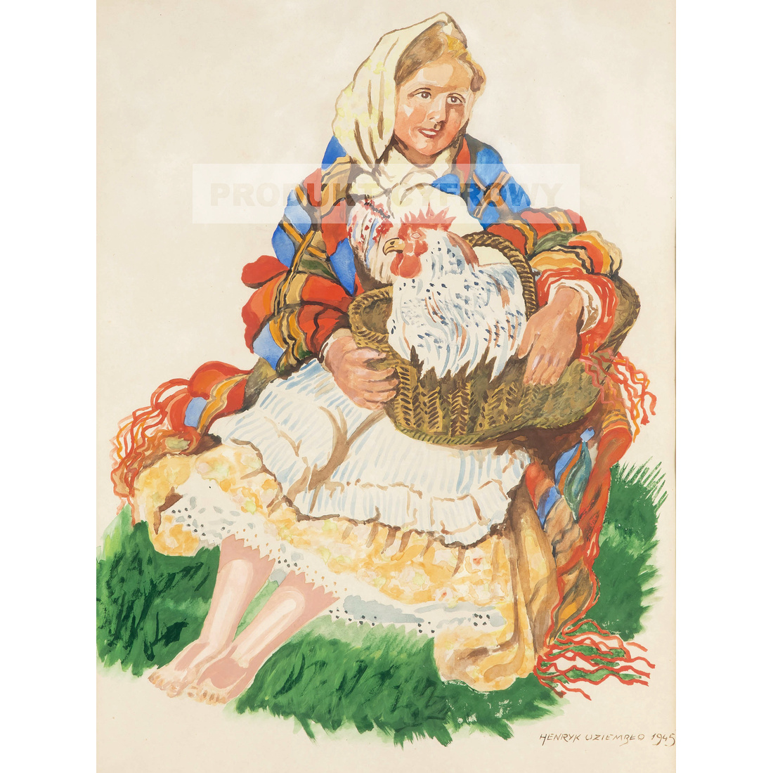 Henryk Uziembło Góralka z kogutem — produkt cyfrowy do pobrania