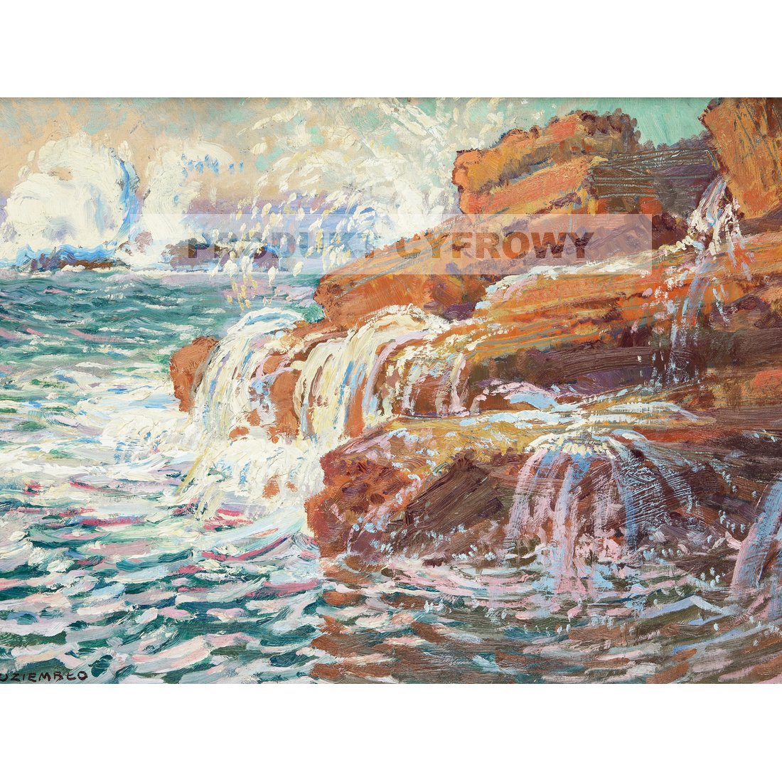 Henryk Uziembło Pejzaż nadmorski — produkt cyfrowy do pobrania