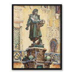 Henryk Uziembło Pomnik Kopernika na dziedzińcu Collegium Maius 30×40