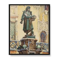 Henryk Uziembło Pomnik Kopernika na dziedzińcu Collegium Maius 40×50
