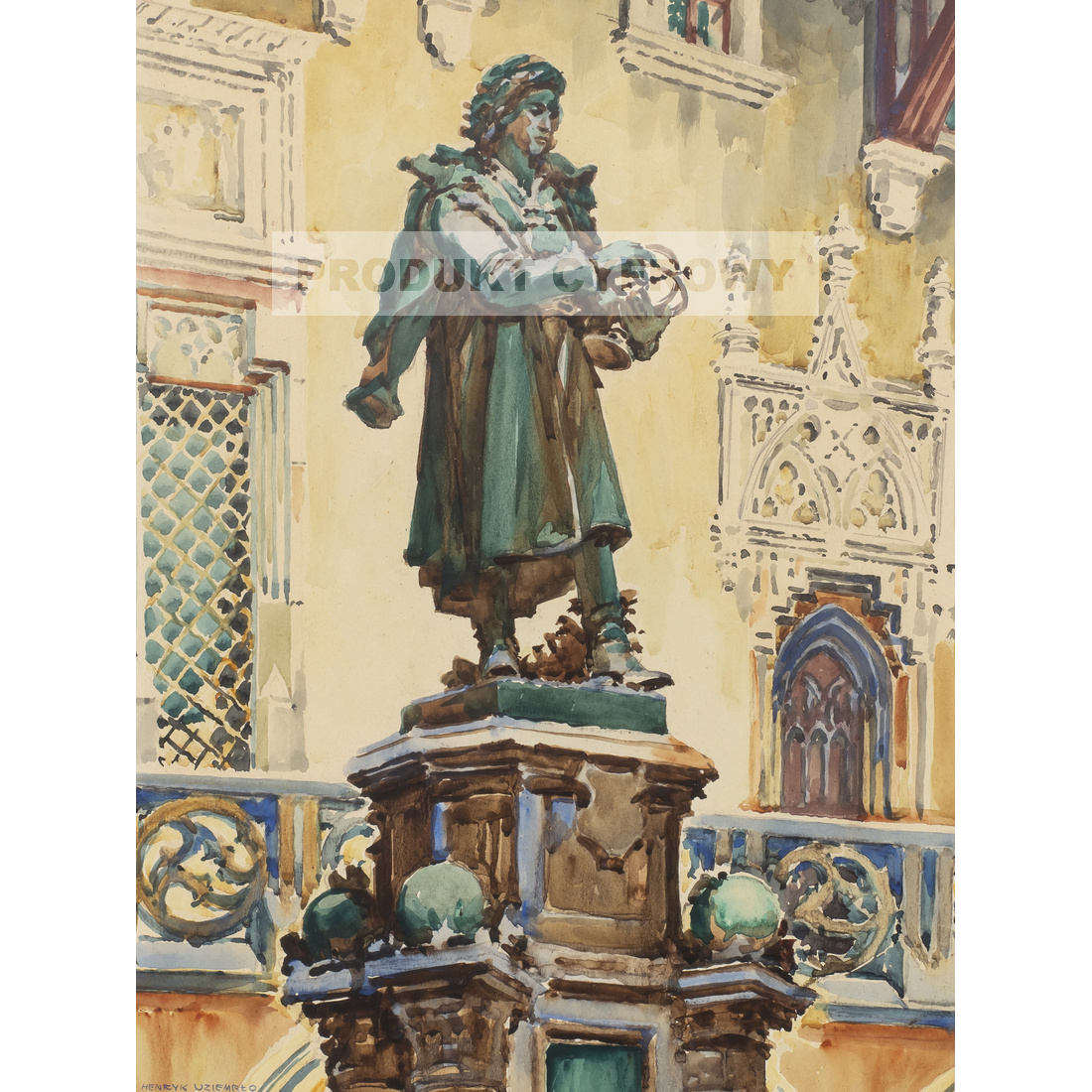 Henryk Uziembło Pomnik Kopernika na dziedzińcu Collegium Maius — produkt cyfrowy do pobrania