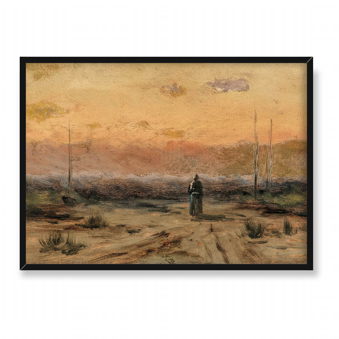 Jakub Schikaneder Kobieta na brzegu morza o wschodzie słońca 70x50