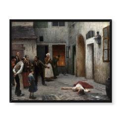 Jakub Schikaneder Morderstwo w domu 50×40