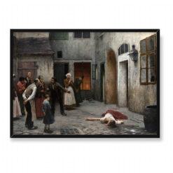 Jakub Schikaneder Morderstwo w domu 70×50