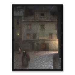 Jakub Schikaneder Wieczorna ulica 30×40