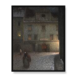 Jakub Schikaneder Wieczorna ulica 40×50