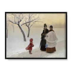Jakub Schikaneder Zimowe kwiaty 40×30