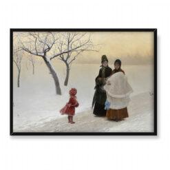 Jakub Schikaneder Zimowe kwiaty 70×50